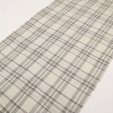 画像をギャラリービューアに読み込む, 【新品】 綿麻 反物 キングサイズ『風凜館』格子柄 極淡いグレー 麻55% 綿45% 長さ12m以上 反巾39.5cm 日本製 夏着物 きもの 和装 反S3-11