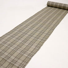 画像をギャラリービューアに読み込む, 【新品】 綿麻 反物 キングサイズ『風凜館』格子柄 グレージュ 麻55% 綿45% 長さ12m以上 反巾39.5cm 日本製 夏着物 きもの 和装 反Y3-10