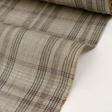 画像をギャラリービューアに読み込む, 【新品】 綿麻 反物 キングサイズ『風凜館』格子柄 グレージュ 麻55% 綿45% 長さ12m以上 反巾39.5cm 日本製 夏着物 きもの 和装 反Y3-10