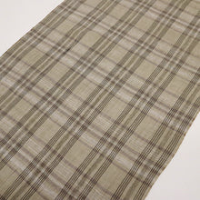 画像をギャラリービューアに読み込む, 【新品】 綿麻 反物 キングサイズ『風凜館』格子柄 グレージュ 麻55% 綿45% 長さ12m以上 反巾39.5cm 日本製 夏着物 きもの 和装 反Y3-10