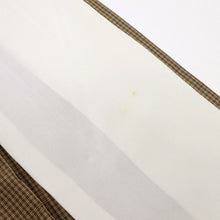 画像をギャラリービューアに読み込む, 【中古】単衣『本場縞大島』紬 みじん格子縞模様 濃淡茶 証紙有 カジュアル 作家落款有 身丈162cm 裄丈68cm 正絹着物 TC6-4