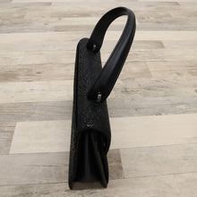 画像をギャラリービューアに読み込む, 【中古】印傳屋 和装バッグ 黒鹿革×黒漆 変わり菊唐草 冠婚葬祭 着物に合わせ z4-36