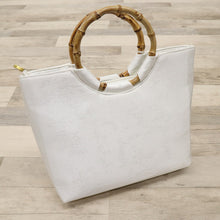 画像をギャラリービューアに読み込む, 【未使用品】和装バッグ ホワイト 刺繍 竹と笹の葉 バンブー竹ハンドル 白 着物に合わせ z7-15 リサイクル着物 訪問着 付下げ 結婚式 披露宴 パーティ 式典 祝事 お宮参り リユース 古着 アウトレット