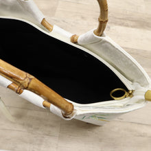 画像をギャラリービューアに読み込む, 【未使用品】和装バッグ ホワイト 刺繍 竹と笹の葉 バンブー竹ハンドル 白 着物に合わせ z7-15 リサイクル着物 訪問着 付下げ 結婚式 披露宴 パーティ 式典 祝事 お宮参り リユース 古着 アウトレット