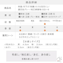 画像をギャラリービューアに読み込む, 【中古】特選 付下げ 刺繍 小さな宝尽くし 濃灰色グレー セミフォーマル 身丈159cm 裄丈62.5cm 袷正絹着物 msize SG1-6
