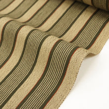 画像をギャラリービューアに読み込む, 【古反】反物 丹後 『綿ちりめん』 【きはる】 縞模様 カジュアル 普段着 ベージュ 木綿着物 きもの 和装 反23-65
