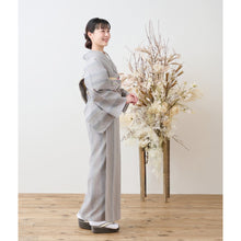 画像をギャラリービューアに読み込む, 洗える着物 阿波しじら織り【紺地に灰藍大縞】 13m No,51 コットン フルオーダー お仕立て可
