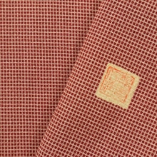 画像をギャラリービューアに読み込む, 【中古】単衣 江戸小紋 角通し 長尺 赤 無紋 作家落款有 ふだん着物洗替えに♪ カジュアル 身丈164cm 裄丈66cm 正絹 5KM14
