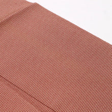 画像をギャラリービューアに読み込む, 【中古】単衣 江戸小紋 角通し 長尺 赤 無紋 作家落款有 ふだん着物洗替えに♪ カジュアル 身丈164cm 裄丈66cm 正絹 5KM14
