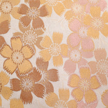 画像をギャラリービューアに読み込む, 新品 『創世舎』 半幅帯 リバーシブル 桜の花×幾何学柄 カジュアル 小袋帯 半巾帯 きもの 和装 BM8-21
