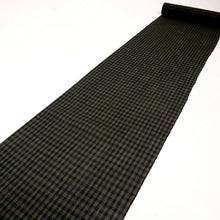 画像をギャラリービューアに読み込む, 反物 夏着物 『本場小千谷ちぢみ』 格子縞 カジュアル 普段着 キングサイズ 黒茶 麻 きもの 和装 反G2-5
