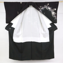 画像をギャラリービューアに読み込む, 【中古】訪問着 極上刺繍 麗しの花唐草模様 長尺 フォーマル 略礼装 黒紫色 ブラック 身丈169cm 裄丈70.5cm 袷正絹着物 きもの 和装HB12-17
