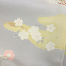 画像をギャラリービューアに読み込む, 仮絵羽 訪問着 『吉澤織物』 友禅 霞に古典花 フォーマル 略礼装 グレー 灰色 袷正絹着物 きもの 和装 HH3-31
