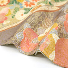 画像をギャラリービューアに読み込む, 仮絵羽 訪問着 雲取り 古典花々に辻が花 フォーマル 略礼装 ピンク 緑 グリーン 袷正絹着物 きもの 和装 HM3-26
