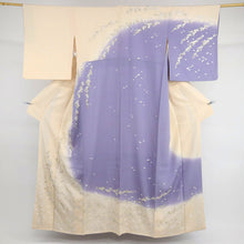 画像をギャラリービューアに読み込む, 【中古】訪問着 極上刺繍 花びら舞う桜の花模様 フォーマル 略礼装 藤クリーム色 身丈168cm 裄丈69cm 袷正絹着物 HY1-42 lsize
