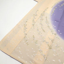画像をギャラリービューアに読み込む, 【中古】訪問着 極上刺繍 花びら舞う桜の花模様 フォーマル 略礼装 藤クリーム色 身丈168cm 裄丈69cm 袷正絹着物 HY1-42 lsize

