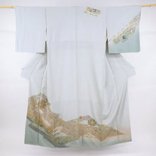 画像をギャラリービューアに読み込む, 【中古】長尺 豪華【汕頭刺繍】訪問着 松川菱に宝相華 灰青 フォーマル 身丈163.5cm 裄丈65.5cm 袷正絹着物 HA12-3 lsize トールサイズ リサイクル着物 街着 観劇 外出着 女子会 ランチ 普段着物
