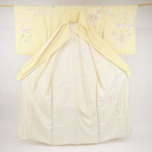 画像をギャラリービューアに読み込む, 仮絵羽 訪問着 吉祥文 雪輪に松竹梅橘 フォーマル 淡い黄色 和装 きもの 袷正絹着物 SY9-15

