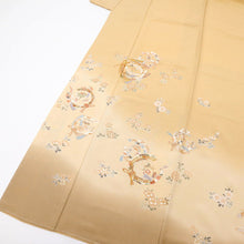 画像をギャラリービューアに読み込む, 【中古】長尺 色留袖 束ね熨斗の丸に宝尽くし向い鶴 薄黄色 身丈165cm 裄丈64.5cm 袷正絹着物 lsize トールサイズ　SY1-16
