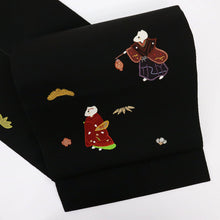 画像をギャラリービューアに読み込む, 【中古】付下げ＋帯セット 刺繍 きつねの嫁入り松竹梅 黄土 身丈159cm 裄丈67.5cm 袷正絹着物 msize SY2-4
