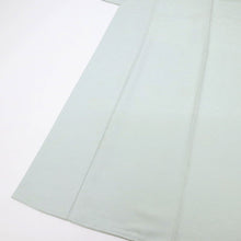 画像をギャラリービューアに読み込む, 【中古】長尺 色無地 線霞に雪輪の地紋 背紋有 灰黄緑 水色 セミフォーマル 身丈171.5cm 裄丈68cm 袷正絹着物 lsize トールサイズ IG1-3
