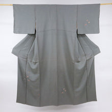 画像をギャラリービューアに読み込む, 【中古】特選 付下げ 刺繍 小さな宝尽くし 濃灰色グレー セミフォーマル 身丈159cm 裄丈62.5cm 袷正絹着物 msize SG1-6
