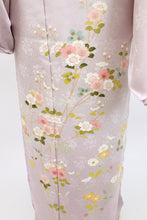 画像をギャラリービューアに読み込む, 【仮絵羽】訪問着 咲き誇る桜菊の花模様 紅藤色薄紫 袷正絹着物［きものふりく］HP3-5
