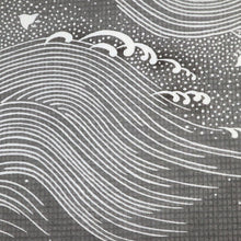 画像をギャラリービューアに読み込む, 新品『竺仙』松煙染小紋 浴衣反物 綿紅梅 立浪千鳥 グレー 木綿 長さ12m 反巾38cm カジュアル お仕立て可［きものふりく］反26-207
