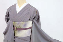 画像をギャラリービューアに読み込む, 【仮絵羽】付下げ 刺繍 絢爛豪華 鳳凰唐華四季花 紫鼠色 お仕立て可 袷正絹着物 SP3-13
