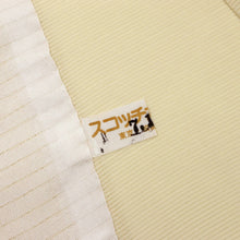 画像をギャラリービューアに読み込む, 【中古】長尺 夏着物 絽 涼感小紋 重ね丸文に花模様 淡い黄色 正絹着物 身丈165cm 裄丈69.5cm lsize トールサイズ［きものふりく］KY5-4
