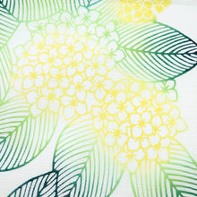 画像をギャラリービューアに読み込む, 新品 竺仙『綿絽』白地 あじさいの花模様 白 木綿 夏着物 長さ12ｍ 反巾38cm お仕立可［きものふりく］反26-219
