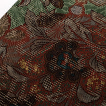 画像をギャラリービューアに読み込む, 【中古】道中着 和装コート 花唐草模様 濃淡茶多色 正絹着物上 カジュアル 身丈102cm 裄丈66.5cm CC11-8 リサイクル着物 上着 コート 防寒 防汚 ほこり除け 上着
