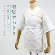 画像をギャラリービューアに読み込む, オリジナル商品*半襦袢 高島ちぢみ　Mサイズ Lサイズ LLサイズ 着物・浴衣兼用 半衿 えもん抜き 紐付き 夏向け 筒袖 和装肌着 M L 2L ホワイト きもの下 ゆかた下 レディース 肌着 着付小物 和装 着物 浴衣 和装小物
