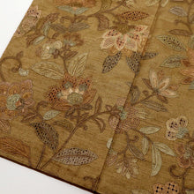 画像をギャラリービューアに読み込む, 【中古】訪問着 紬 長尺 刺繍 花唐草模様 香染色 ベージュ セピア 身丈168.5cm 裄丈67cm カジュアル きもの 袷正絹着物 MC2-2 lsize

