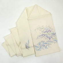 画像をギャラリービューアに読み込む, 【中古】名古屋帯 夏の絽 織り 手刺繍 蒋雪英 極上逸品 カジュアル セミフォーマル 白 正絹 着物 NS8-26
