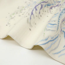 画像をギャラリービューアに読み込む, 【中古】名古屋帯 夏の絽 織り 手刺繍 蒋雪英 極上逸品 カジュアル セミフォーマル 白 正絹 着物 NS8-26
