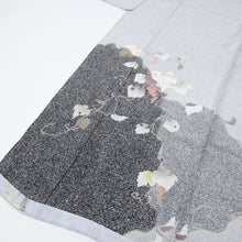 画像をギャラリービューアに読み込む, 仮絵羽 訪問着 北橋源二作蔦葡萄 叩き染グレー フォーマル 略礼装 きもの 袷正絹着物 SH3-7
