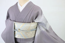 画像をギャラリービューアに読み込む, 【中古】訪問着 長尺 極上刺繍 細やか花の丸模様 フォーマル 略礼装 グレー 灰色 身丈171.5cm 裄丈66cm 丹後縮緬 袷正絹着物 SH4-18 lsize
