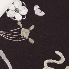 画像をギャラリービューアに読み込む, 【中古】豪華刺繍 訪問着 宝相華に松竹梅宝尽くし フォーマル 略礼装 黒鳶色 パープル 身丈162.5cm 裄丈67cm 袷正絹着物 きもの 和装 SP1-19
