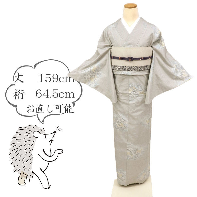【中古】本場大島紬 『都喜エ門』 東海道五十三次庄野 小紋 カジュアル 旗印証紙有 袷正絹着物 きもの 和装 TH3-3