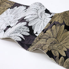 画像をギャラリービューアに読み込む, 【新品】『創世舎』半幅帯 リバーシブル マーガレット 麻の葉 ブラック黒 小袋帯 半巾帯 きもの 和装 BB9-11
