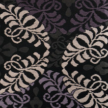 画像をギャラリービューアに読み込む, 【新品】『創世舎』半幅帯 リバーシブル 花菱に唐草七宝 ブラック黒 小袋帯 半巾帯 きもの 和装 BB9-12
