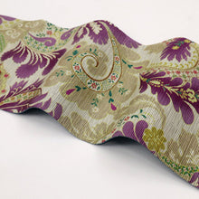 画像をギャラリービューアに読み込む, 【新品】『召しませ花』半幅帯 リバーシブル ペイズリー 淡灰×水色 カジュアル きもの 和装 BP10-2
