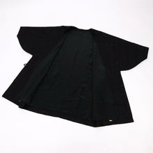 画像をギャラリービューアに読み込む, 【中古】ノーカラー 和装コート エレガント唐草模様 黒 カジュアル 身丈90cm 裄丈65cm 正絹着物上 CB2-31
