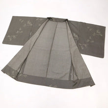 画像をギャラリービューアに読み込む, 【新品】洗える羽織 和装コート 細やか縞に鳥獣戯画文様 黒 化繊着物上 カジュアル 身丈94.5cm 裄丈68cm CB3-4
