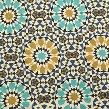 画像をギャラリービューアに読み込む, 【新品】特選 京袋帯『うれしづくし』モザイク花模様 紺色 カジュアル 長さ380cm 帯巾31cm 正絹着物 FA11-3
