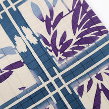 画像をギャラリービューアに読み込む, 【未使用】袋帯 『本場縞大島』紬 格子に菊の花模様 象牙色 カジュアル 普段着に 長さ454cm 帯巾31cm 正絹着物 FA5-3
