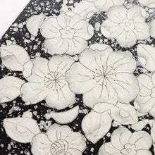 画像をギャラリービューアに読み込む, 【中古】袋帯 叩き染めの辻が花模様 濃淡黒グレー フォーマル 略礼装 六通柄 長さ424cm 帯巾31cm 正絹着物 FB2-23
