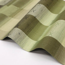 画像をギャラリービューアに読み込む, 【中古】リバーシブル袋帯 紬 かすれ格子横段 グリーン×グレー カジュアル 普段着に♪ 長さ428cm 帯巾31cm 正絹着物 FG2-8
