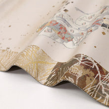 画像をギャラリービューアに読み込む, 【中古】袋帯 紬 箔散らしに能の舞姿『羽衣』『天鼓』フォーマル 略礼装 淡いグレー 長さ430cm 帯巾31cm 正絹着物 FH10-5
